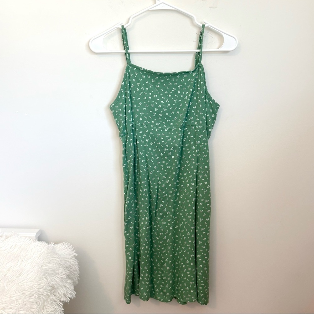 NWT Abercrombie Fitch Kids Green White Floral Mini Dress Size 11 12 Girls
